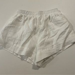 White linen shorts
